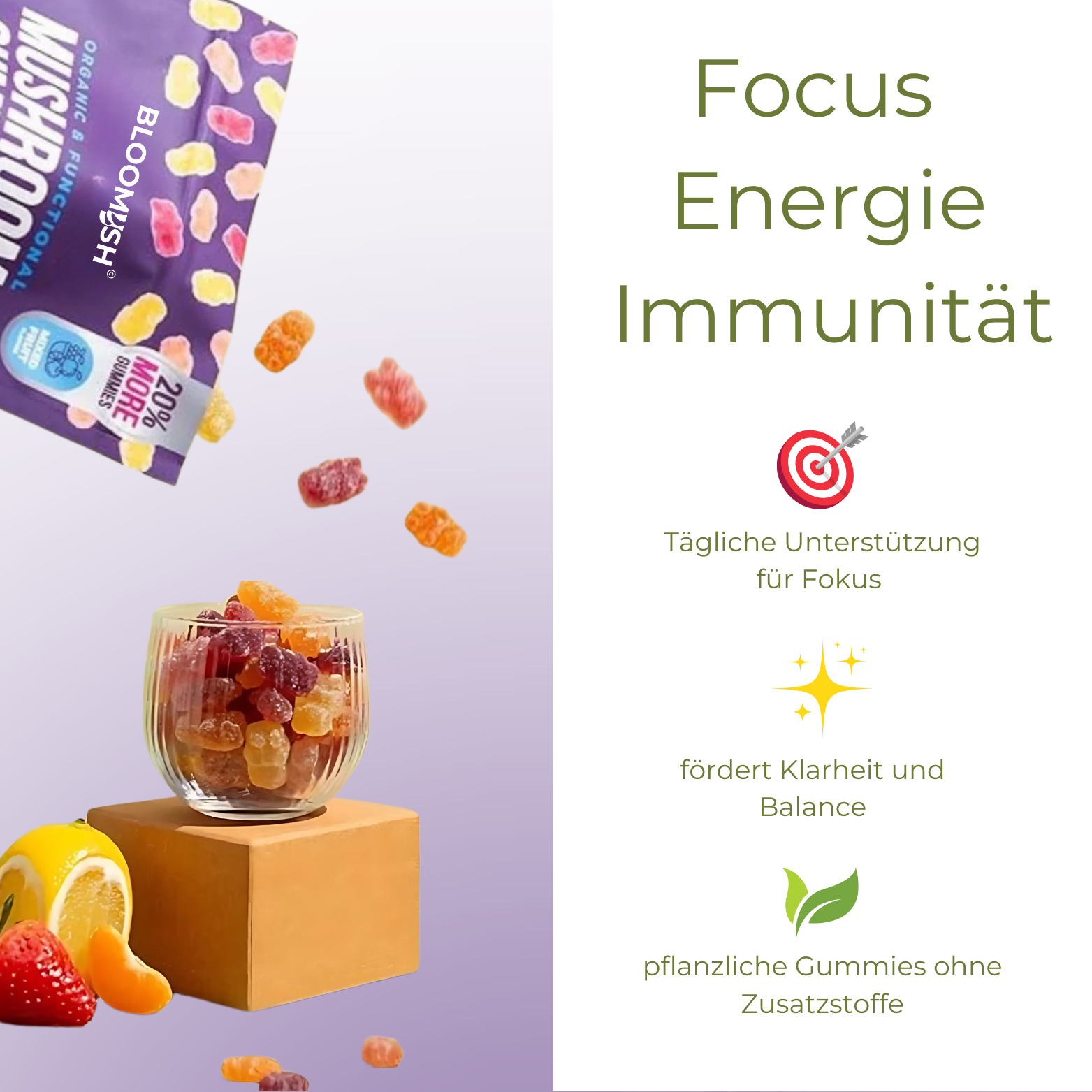 Funktionelle Bio Gummies mit Pilzen und Ashwagandha – BLOOMYSH