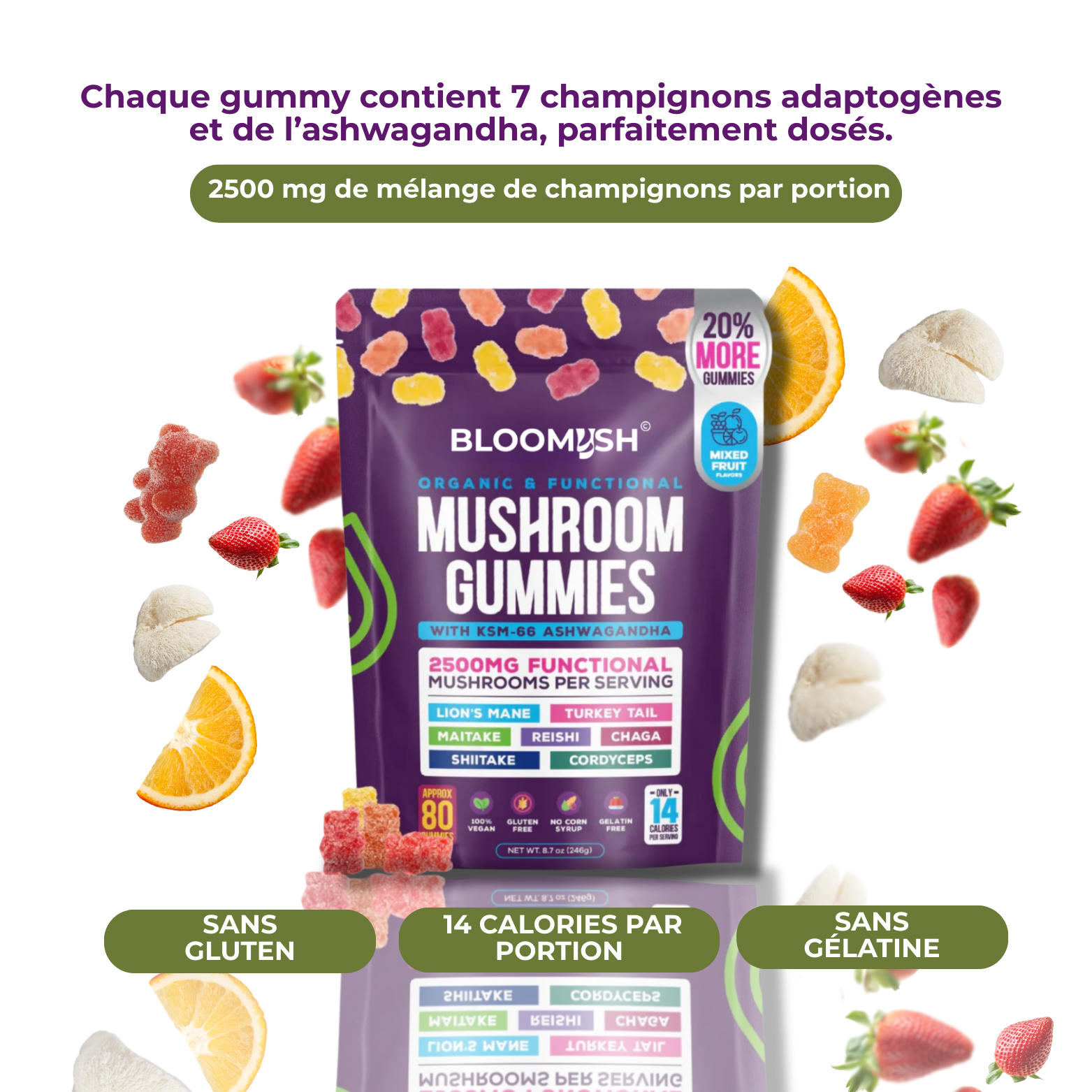Gummies aux champignons adaptogènes et à l'ashwagandha – BLOOMYSH
